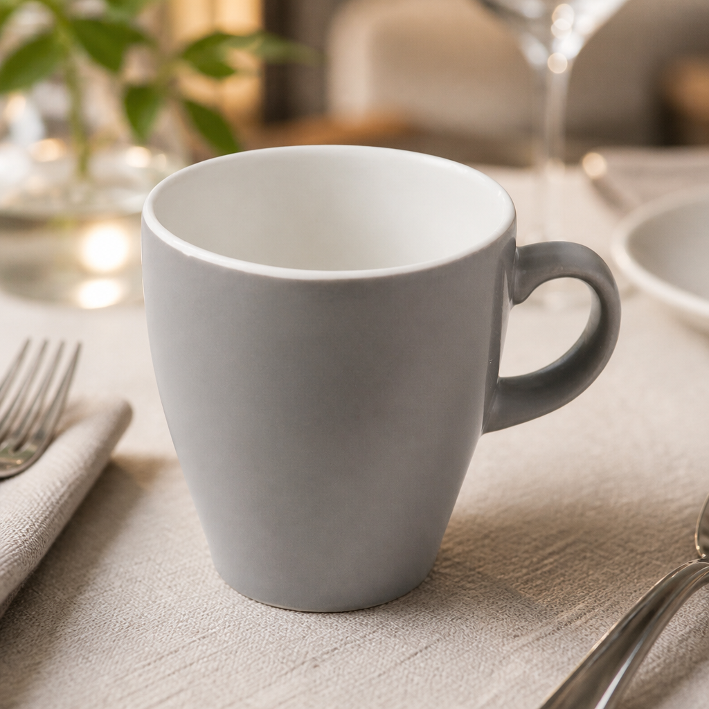 Commercial Ceramic Tulip Cups 340ml Grey 12 Pack