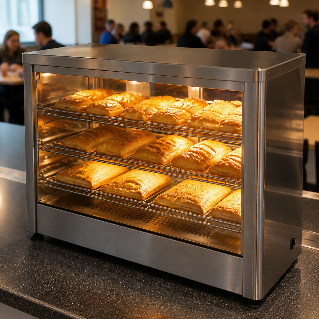 Commercial Pie Warmer with 60 pies capacity in stainless steel