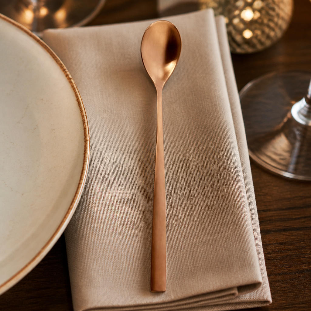 Commercial Copper Soda Spoons 12 Pack for Dining Presentation