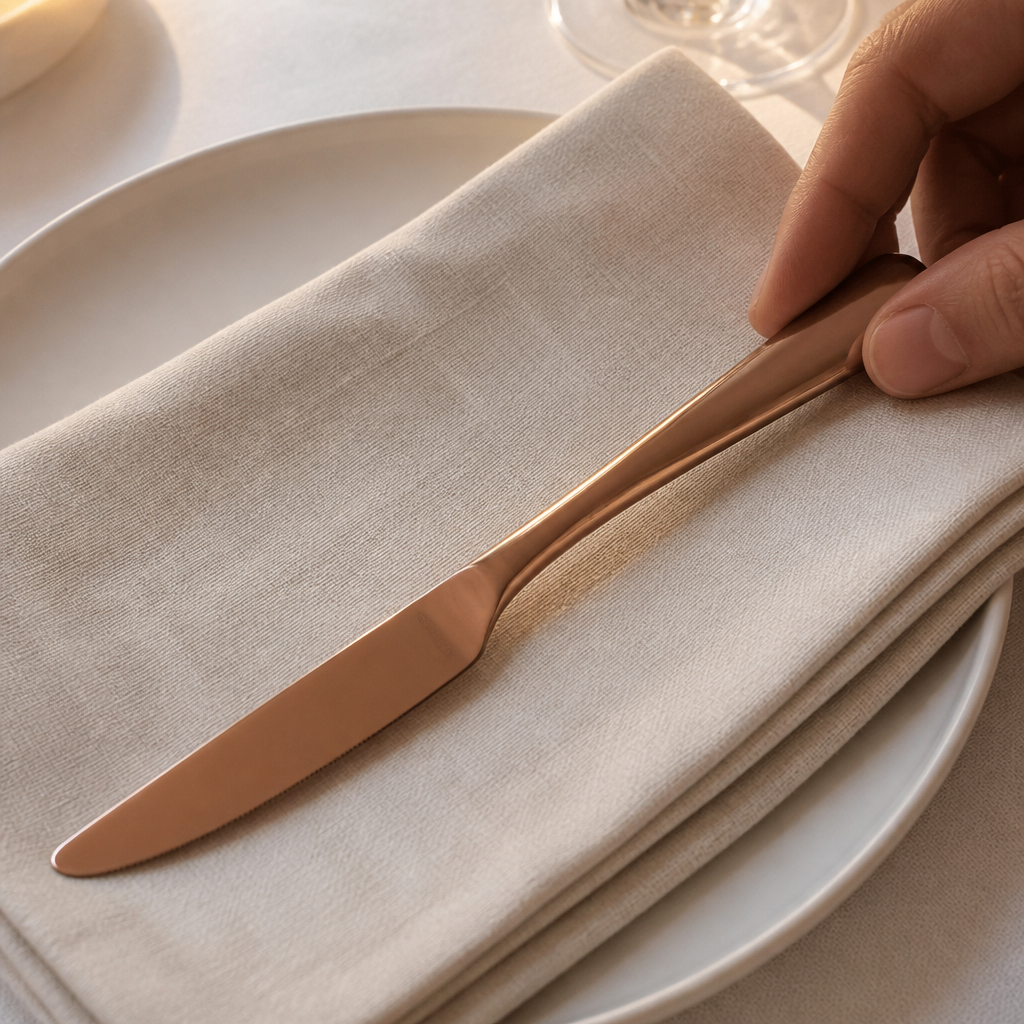 Commercial Blush Table Knife Copper 12 Pack 18/0 Stainless Steel