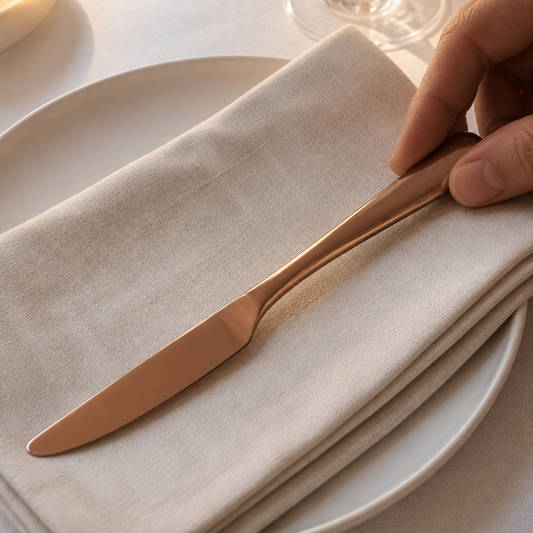 Commercial Blush Table Knife Copper 12 Pack 18/0 Stainless Steel