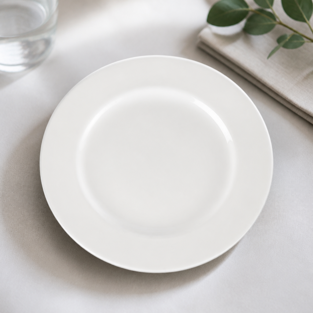 Commercial Plain Whiteware Plates 254mm - 24 Pack