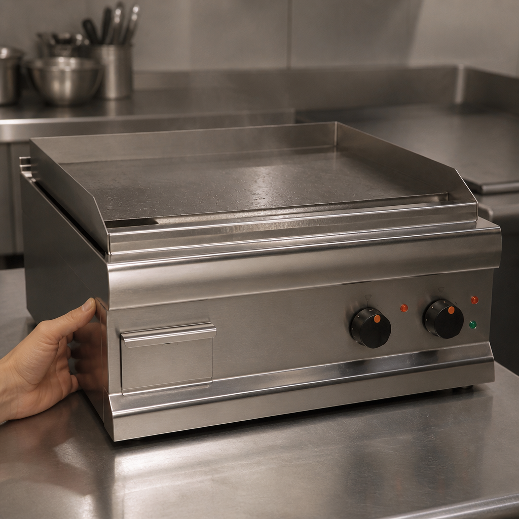 Commercial Electric Griddle 600mm Dual Zone Steel Plate