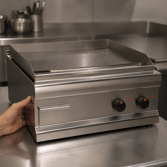 Commercial Electric Griddle 600mm Dual Zone Steel Plate