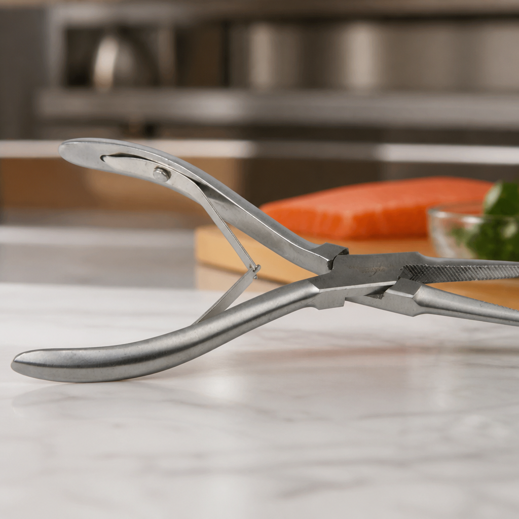 Commercial Salmon Tweezers for Fish Preparation and Plating