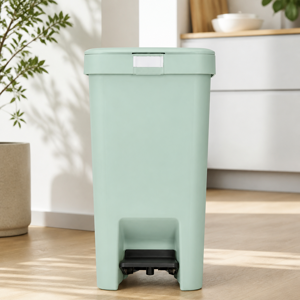 16L Commercial Pedal Bin Space-Saving Design Jade Green