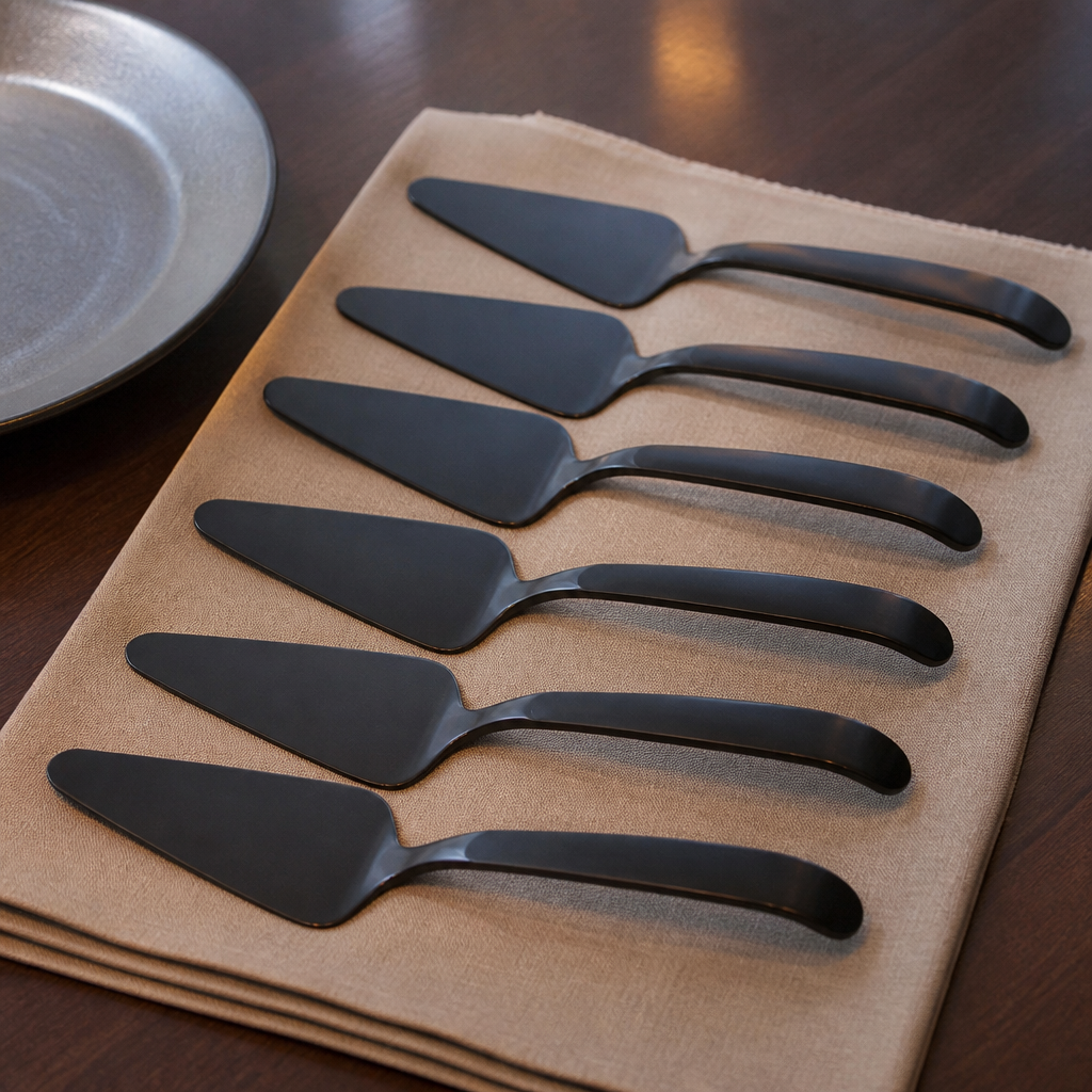 Commercial Cake Pizza Server Black 6 Pack