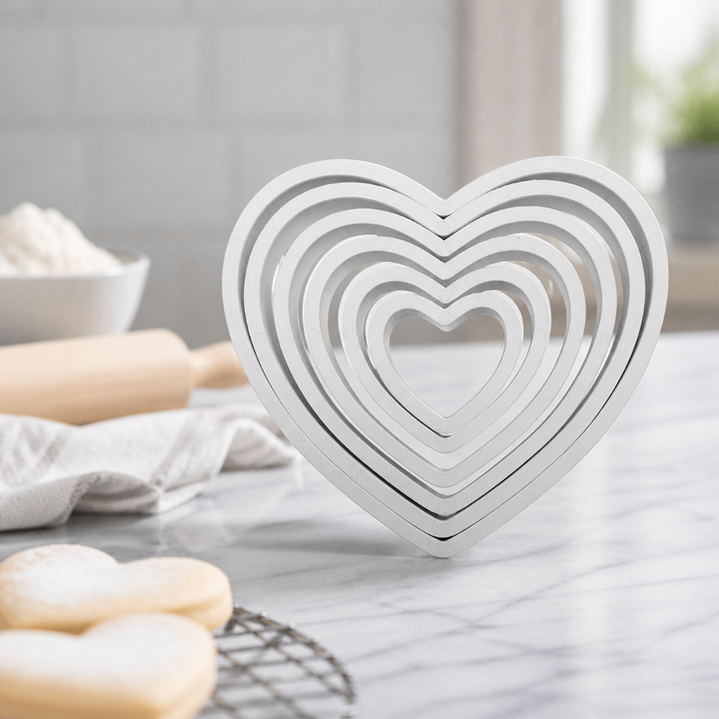 Commercial Heart Shape Cookie Cutters Set of 6 Durable ABS