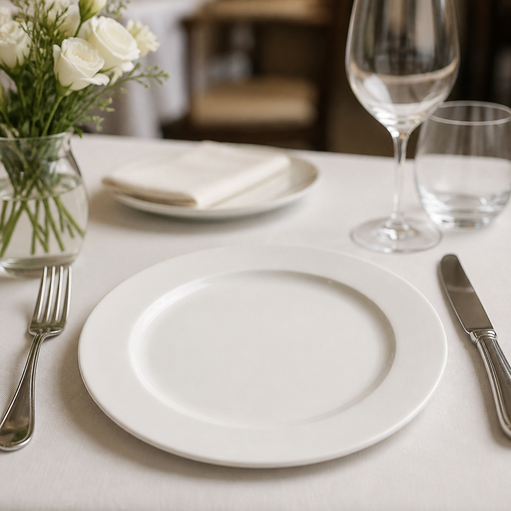 300mm round commercial bone china plates - 6 pack