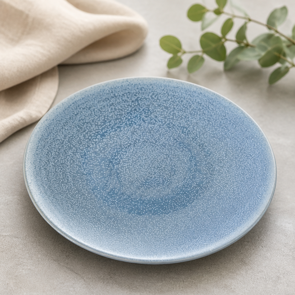 Commercial Coupe Plates 162mm Reactive Glaze Blue 6 Pack