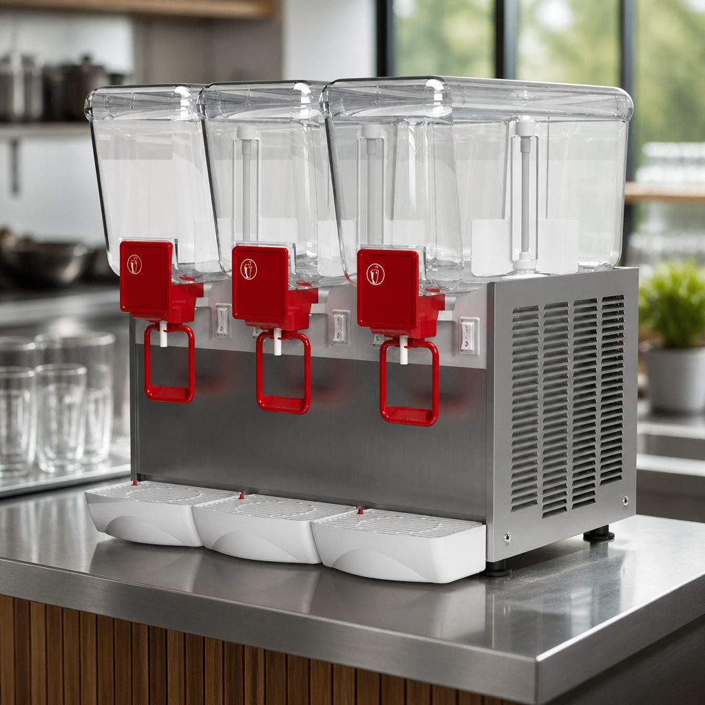 Commercial Triple Bowl Chilled Juice Dispenser 39L Capacity