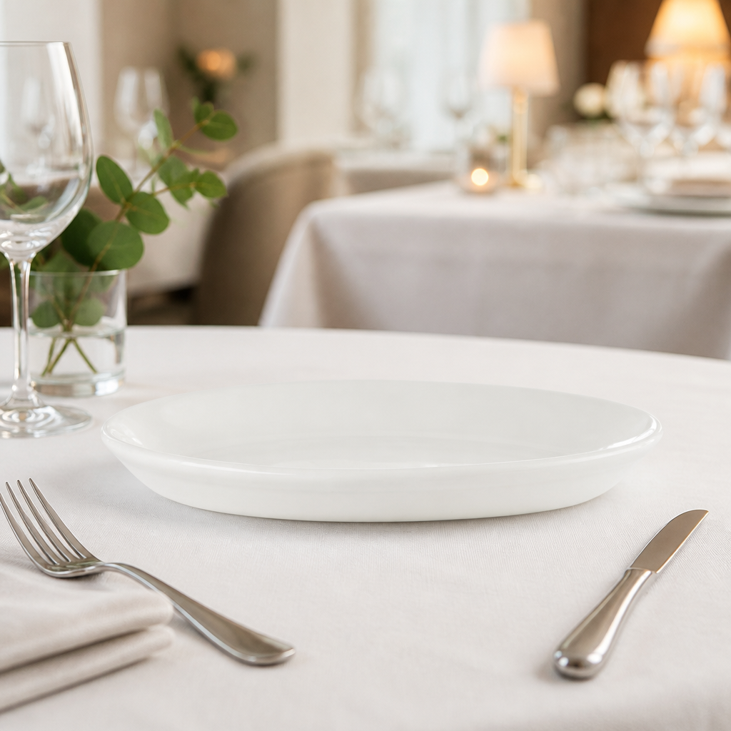 Commercial Oval Platters 8 Inch Whiteware 12 Pack