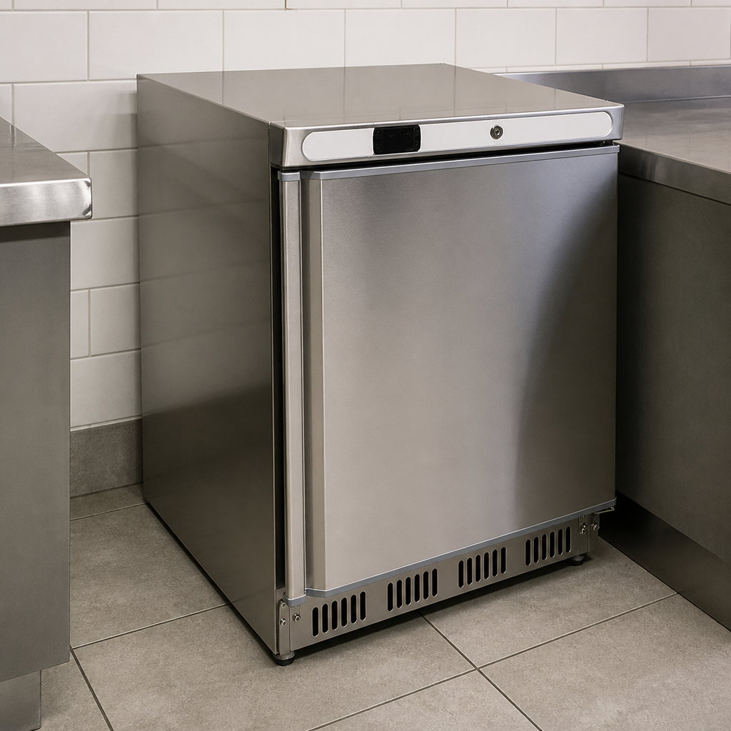 Commercial Undercounter Freezer 140Ltr Stainless Steel