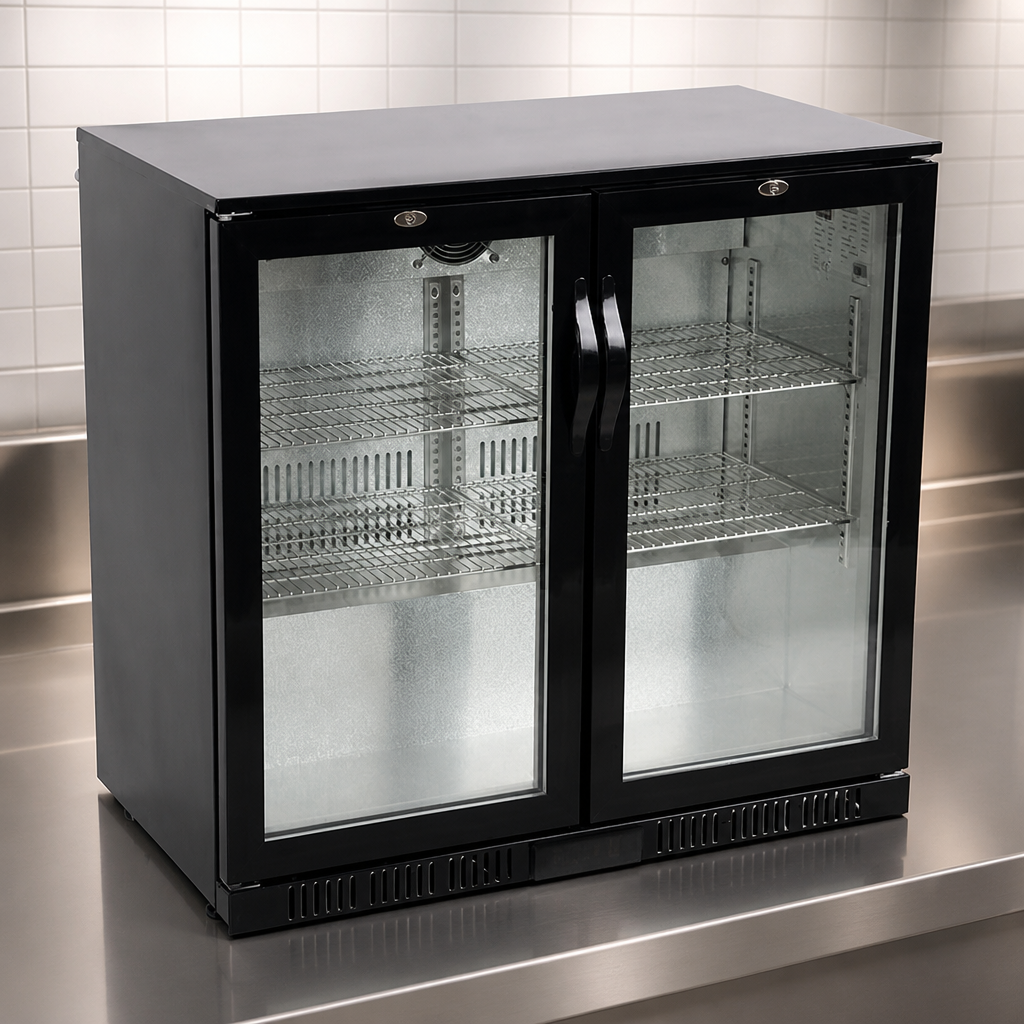 Commercial Back Bar Cooler 198Ltr with Hinged Doors