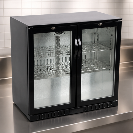 Commercial Back Bar Cooler 198Ltr Hinged Doors Beer Fridge