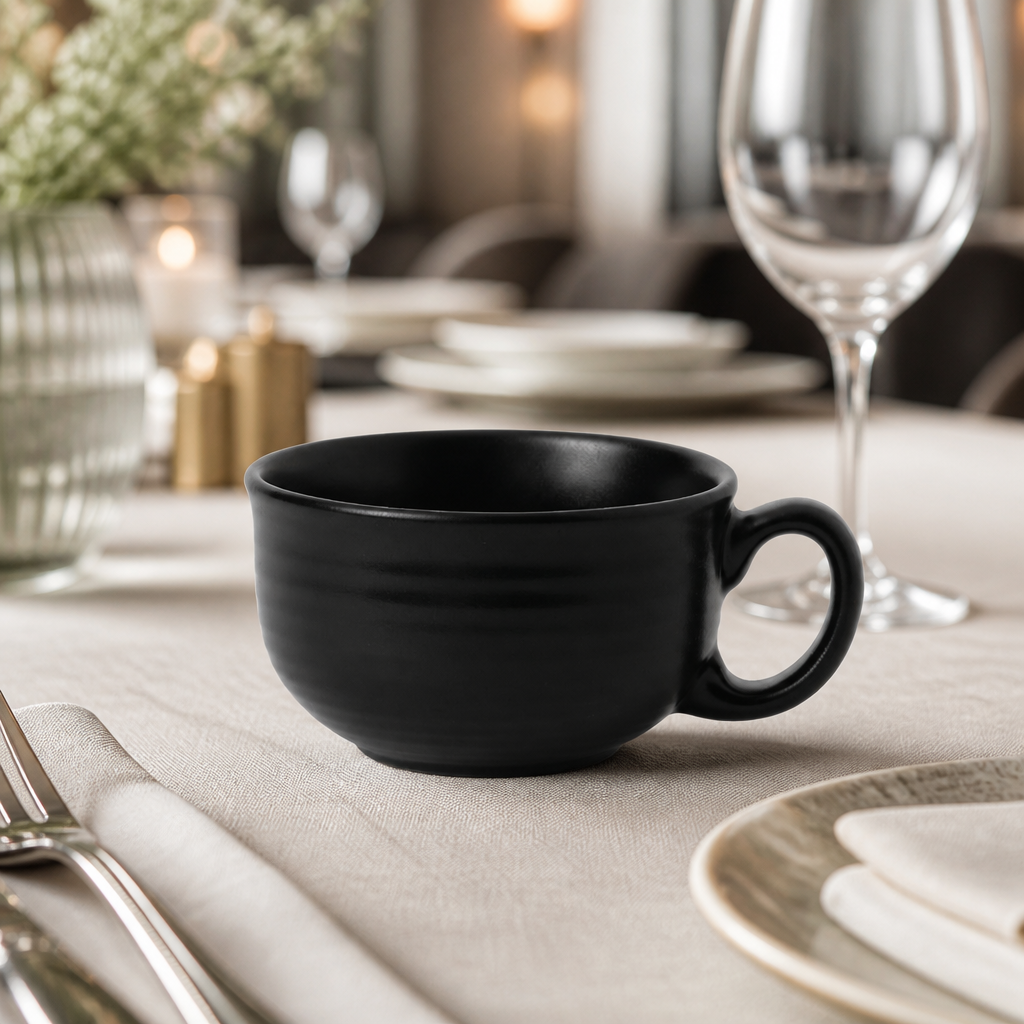 Commercial Vitrified Stoneware Teacups 227ml 6 Pack