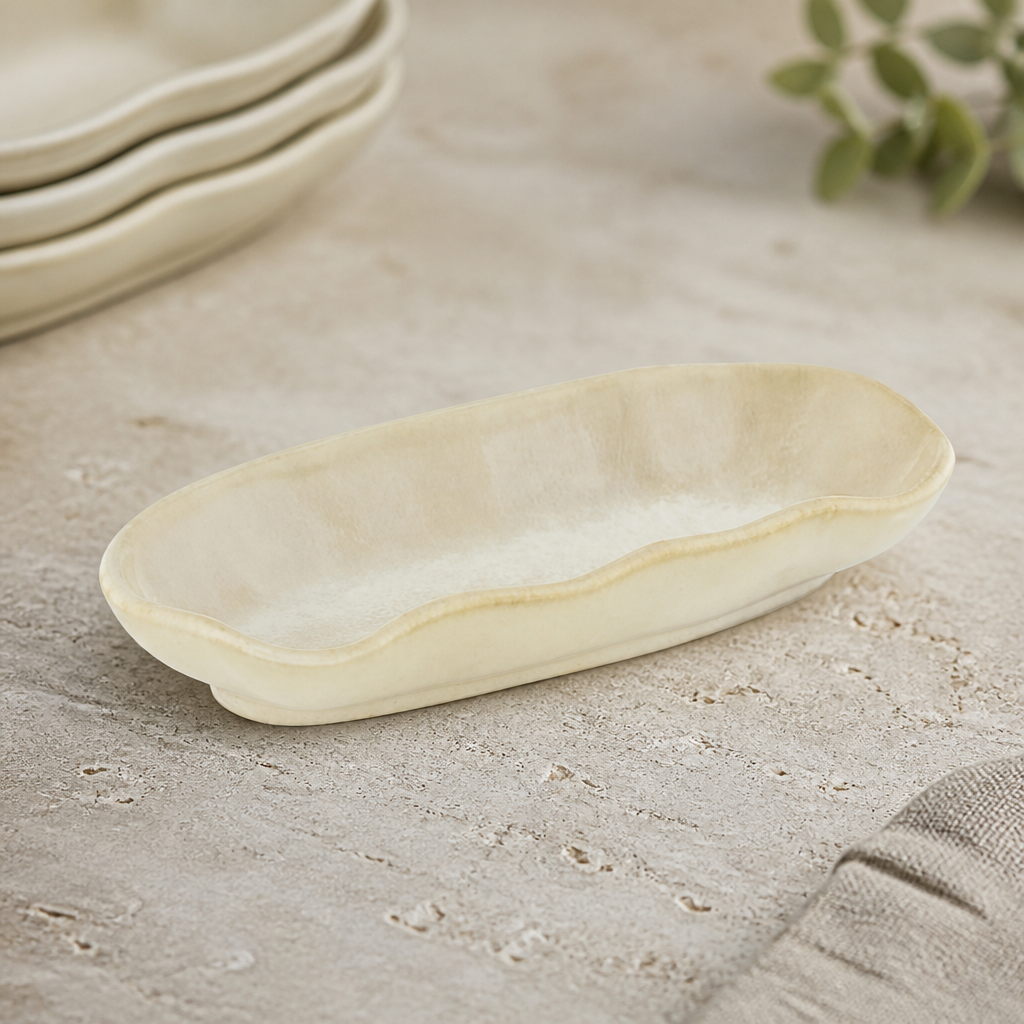 Commercial Stoneware Oval Plates 150x70mm - 6 Pack