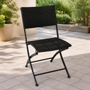 Commercial Rattan Folding Chairs Set for Indoor Outdoor Use