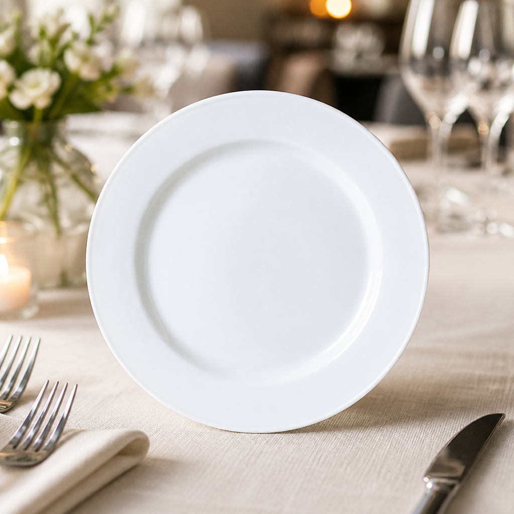 Commercial Slimline Plates 255mm 24 Pack Porcelain