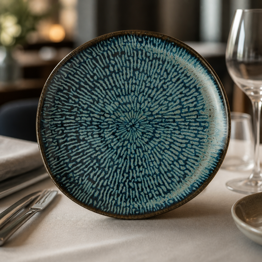 Commercial 215mm Sapphire Blue Natural Plates - 6 Pack