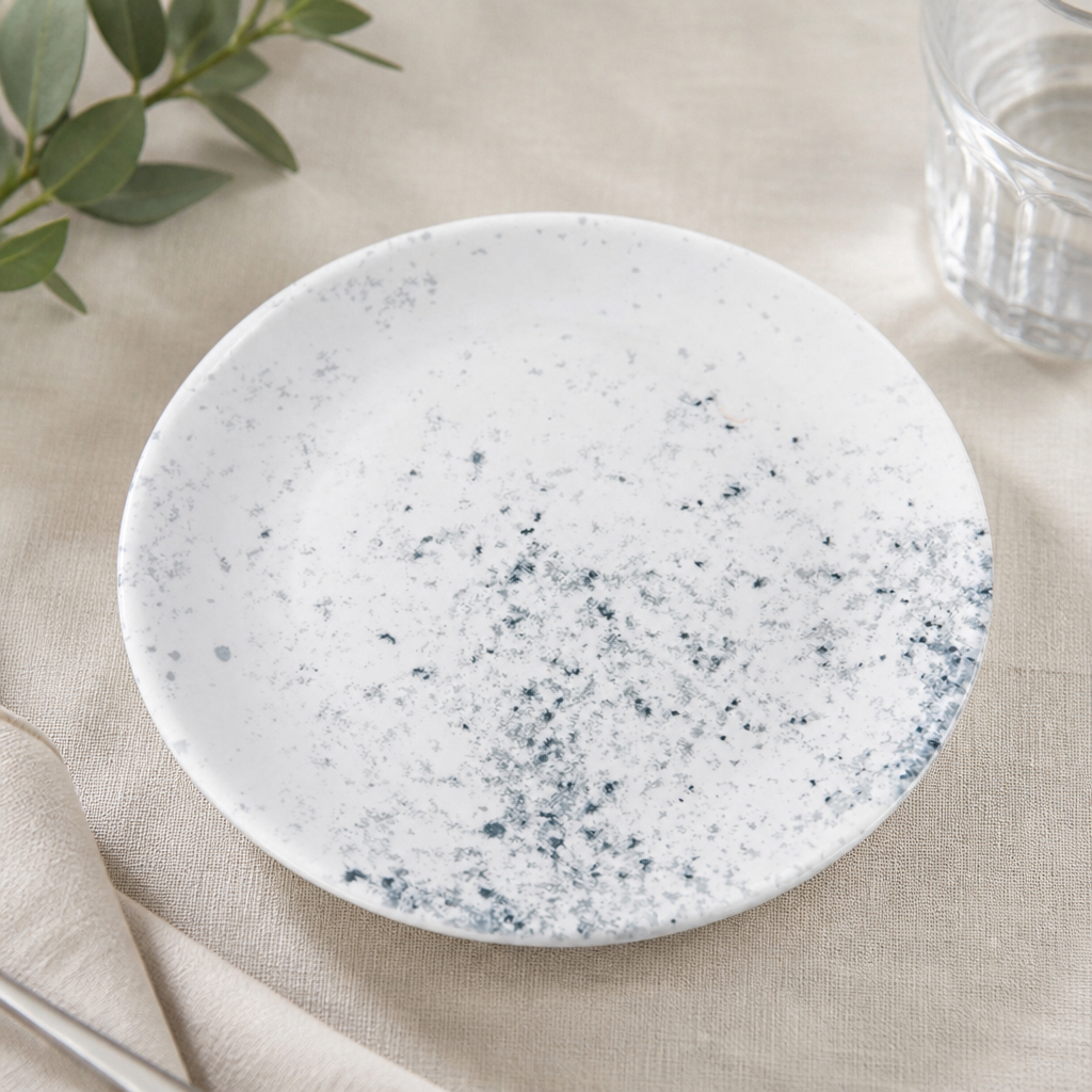 Commercial Coupe Plates 6.5" Haze Blue 12 Pack Vitrified Porcelain
