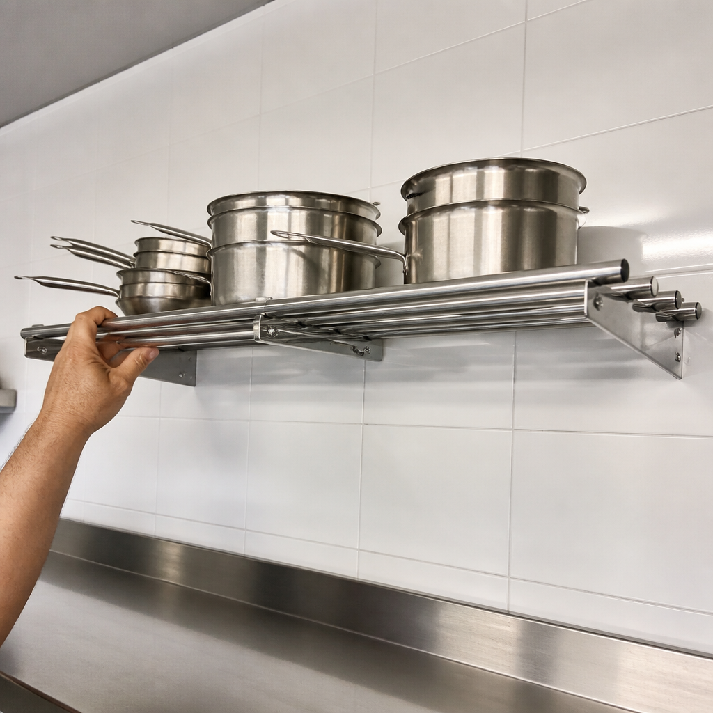 Commercial Stainless Steel Wall Shelf 1500mm 95kg Capacity
