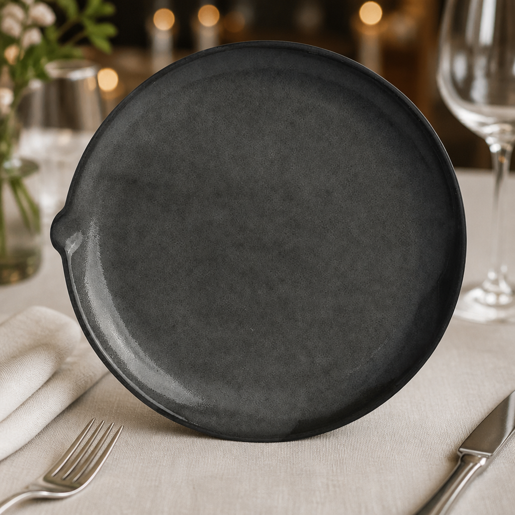 Commercial Plates with Spout Grey 263mm 24 Pack