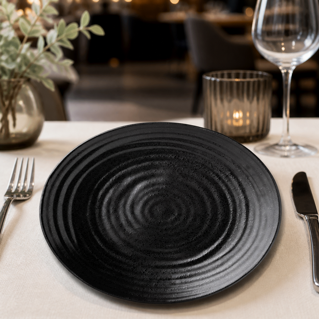 Commercial Stoneware Dinner Plates 280mm Ebony 6 Pack