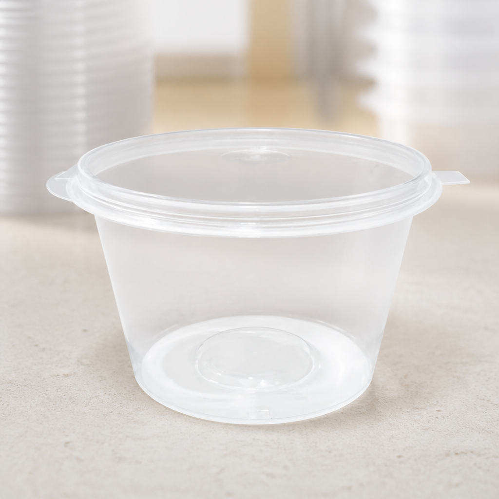 Commercial recyclable portion pots with lids 100ml 50 pack