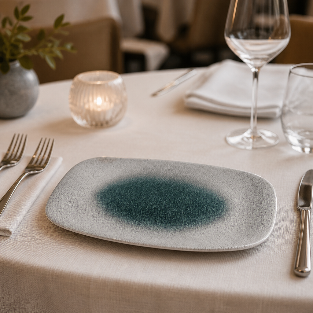 Commercial Oblong Plate Topaz 348x189mm Duo 6 Pack