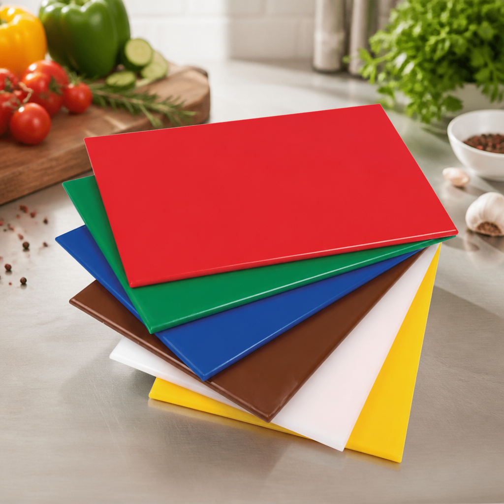 Commercial High Density Chopping Board Set with Rack 455x305mm