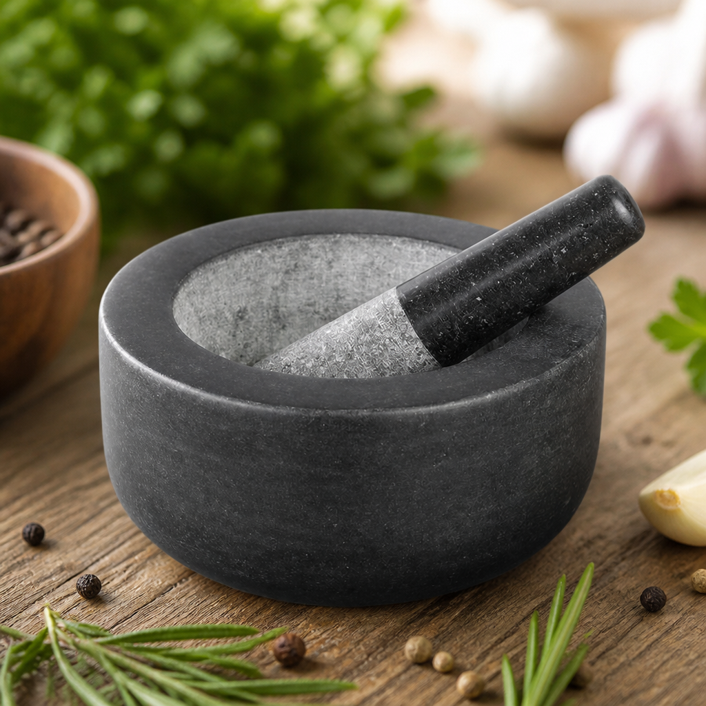 Commercial Granite Pestle and Mortar 110mm height 203mm diameter