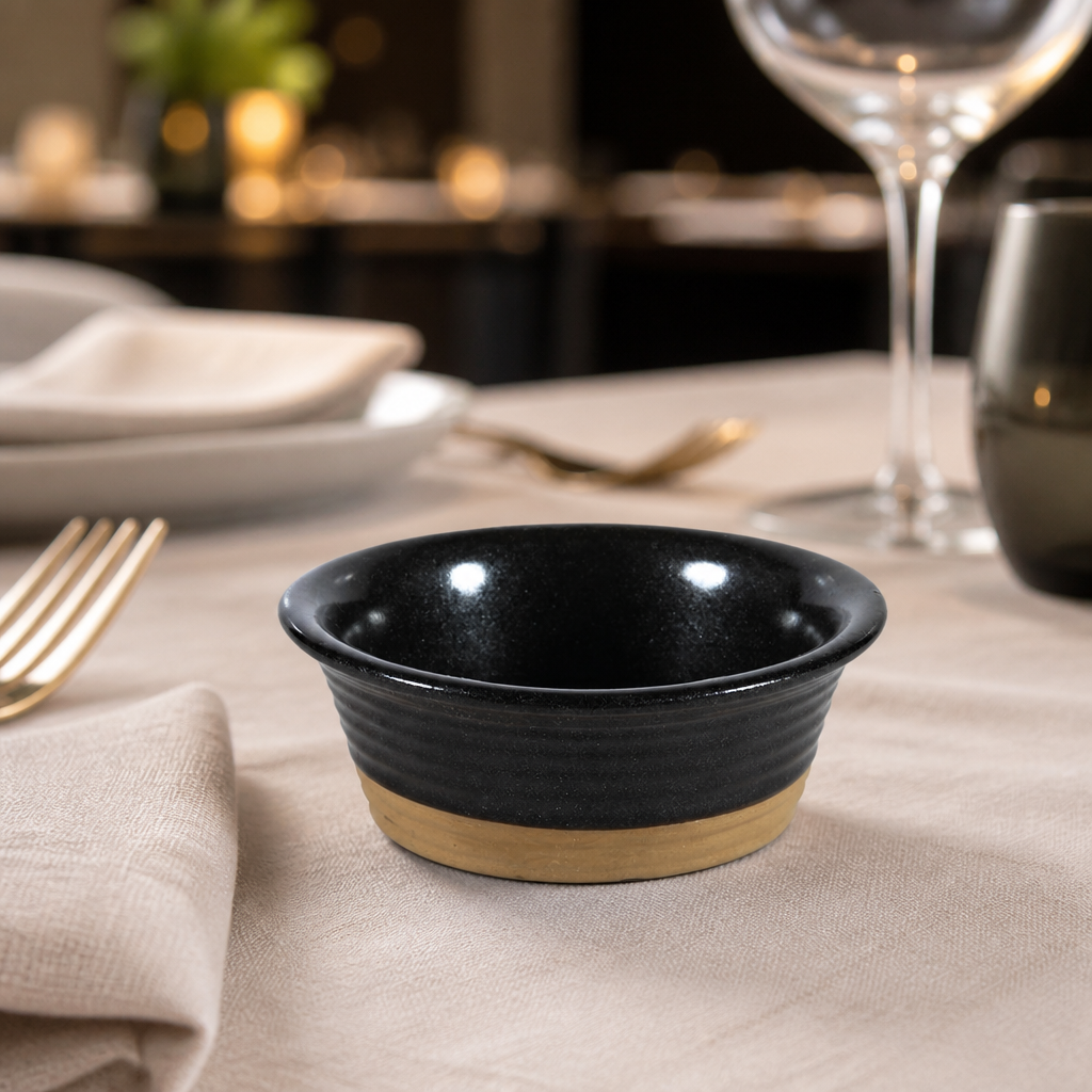 Commercial Black Igneous Stoneware Ramekins 90mm 6 Pack