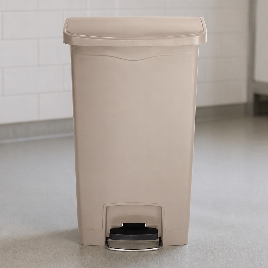 50Ltr Commercial Step-On Pedal Bin in Beige
