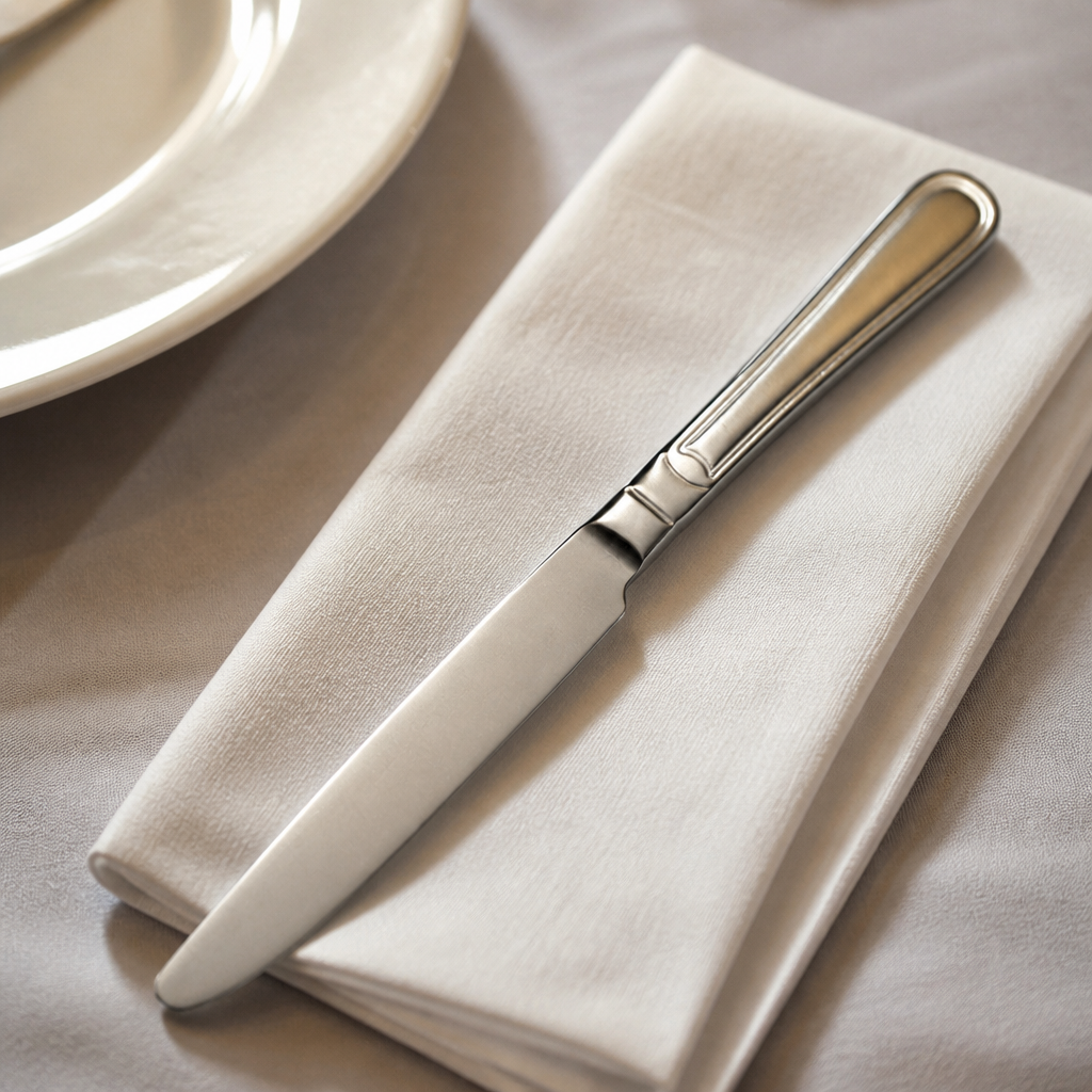 Set of 12 elegant stainless steel commercial table knives
