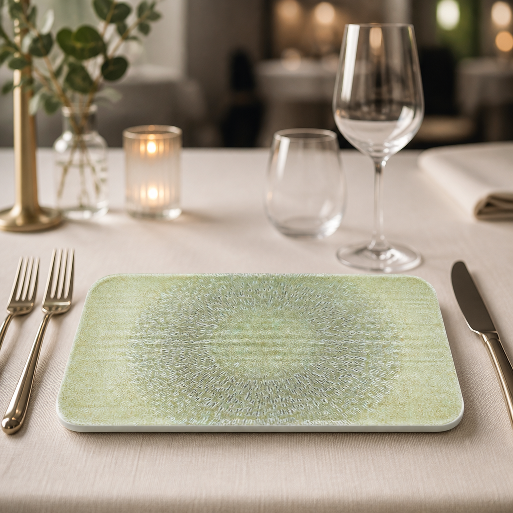 Commercial Rectangular Plates 270x160mm Speckled Green 12 Pack