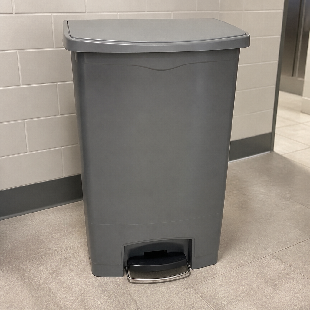 90L grey pedal bin for commercial waste management