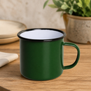 Commercial Enamel Mugs Green 350ml - 6 Pack