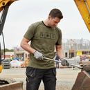 Premium Heavy Duty Cotton T-Shirt with Distressed Branding and Contrast Collar - High-Quality Professional Grade for Industrial and Commercial Appl...