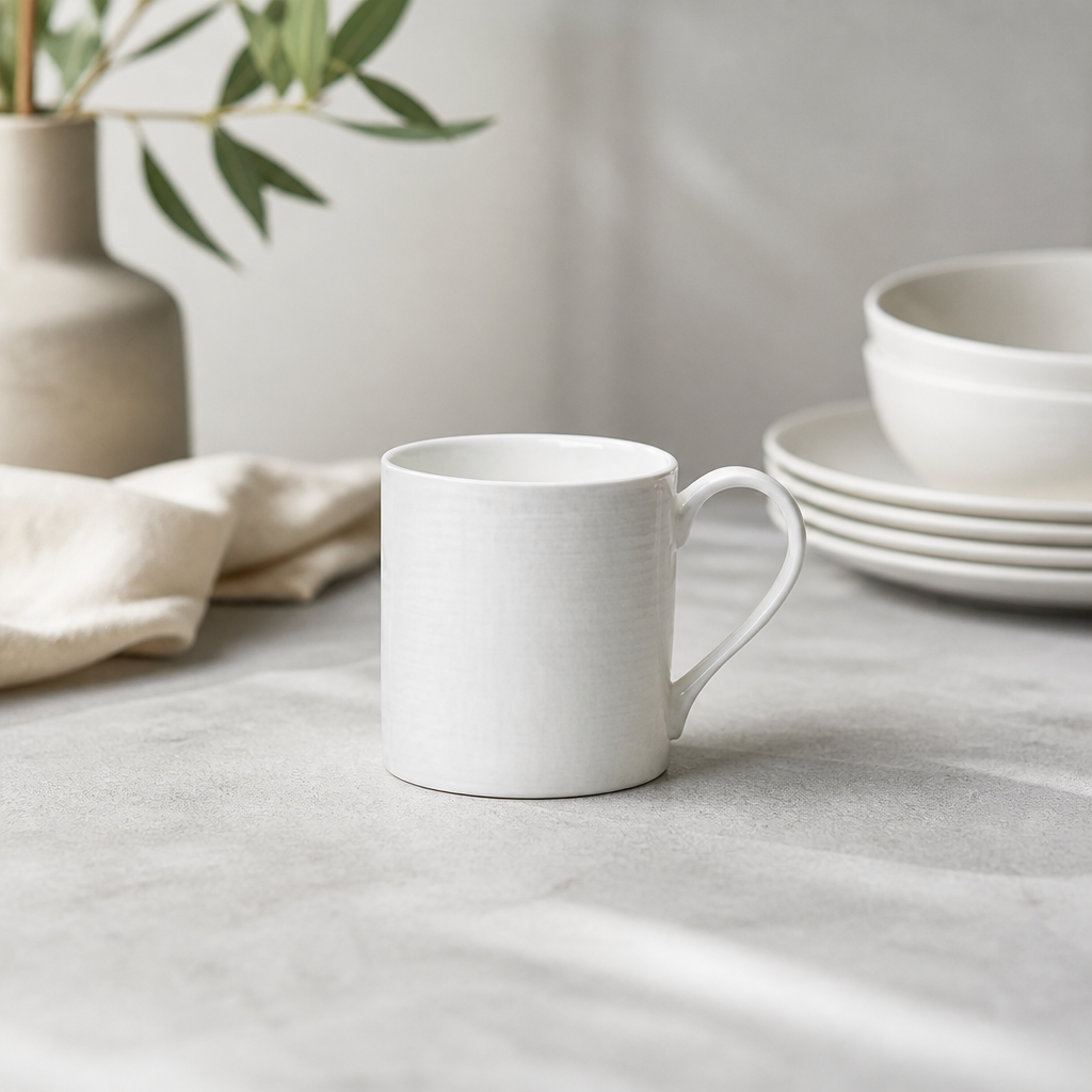 350ml Commercial Bone China Coupe Mugs - 12 Pack