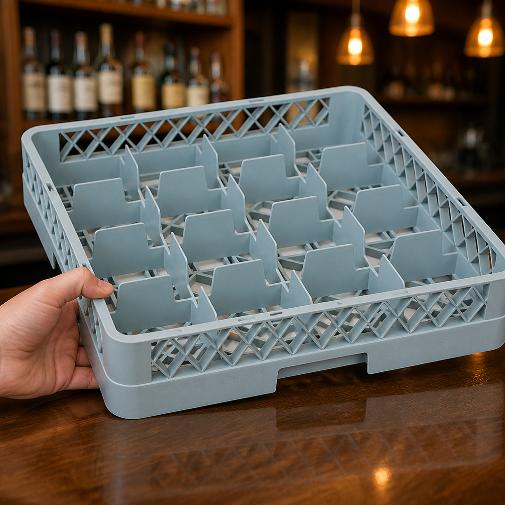 Commercial Glass Rack with 16 Compartments for warewashing