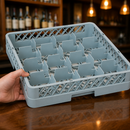 Commercial Glass Rack 16 Compartments for Warewashing Storage