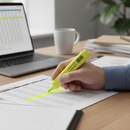 Premium Highlighter Pens in Yellow - Pack of 10 for Document Marking and Note-Taking