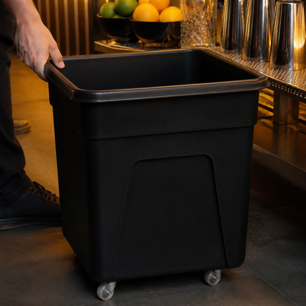 Large 185Ltr Commercial Polyethylene Trolley with Castors