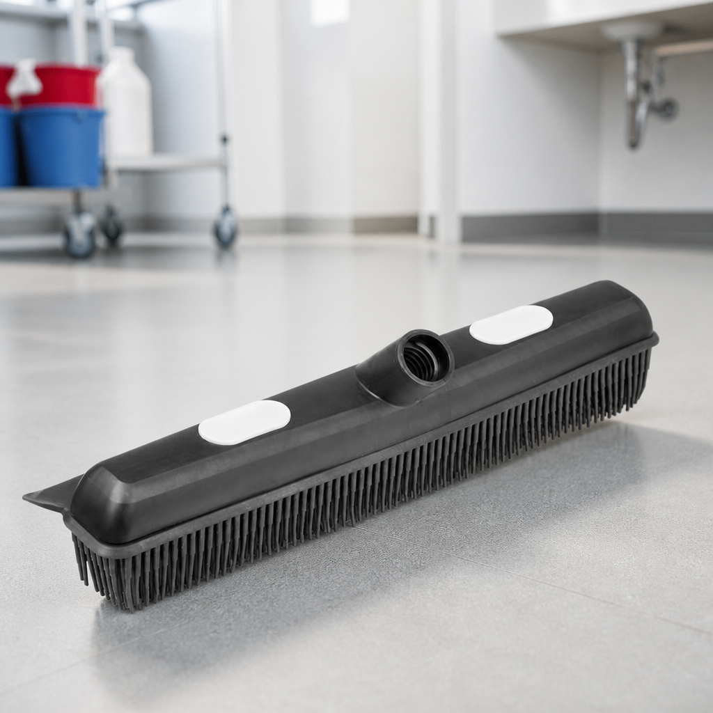Commercial Rubber Broom Head 340mm with Squeegee for Floors