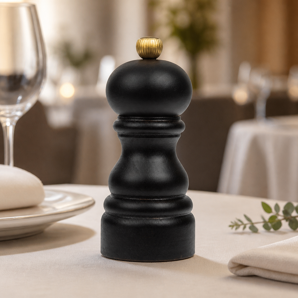 5" Commercial Dark Wood Pepper Mill for dining tables
