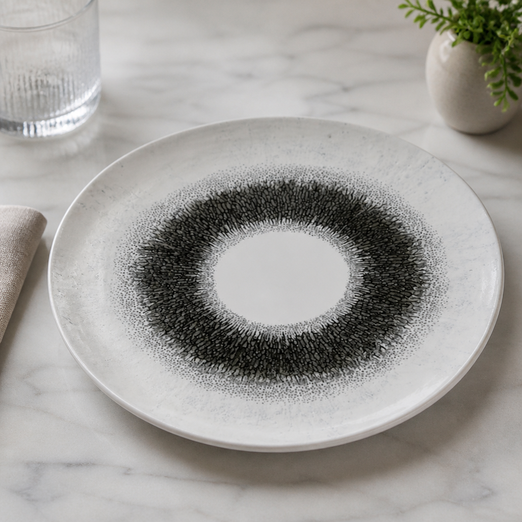 Commercial Coupe Plates 285mm Quartz Black 12 Pack