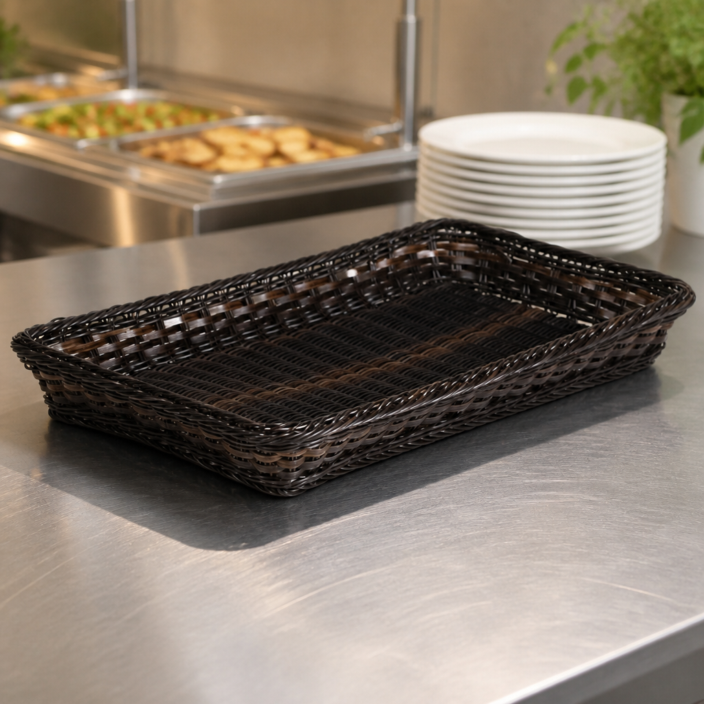 Commercial Polyrattan Bread Basket GN 1/1 65mm for Buffets