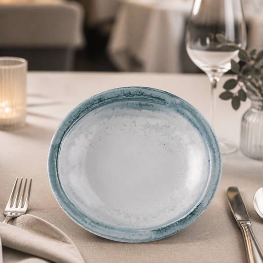 Commercial Rimmed Soup Bowls 210mm Limestone 12 Pack