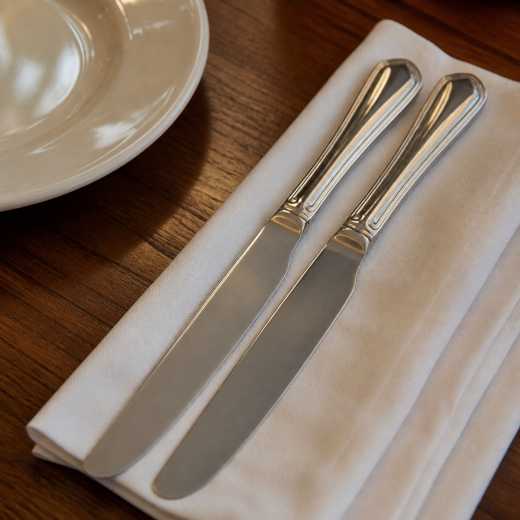 Set of 12 stainless steel commercial dessert knives